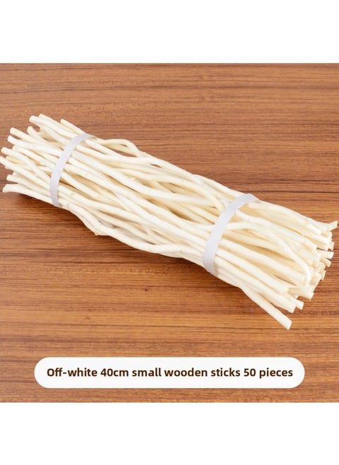 Branch Trunk Decoration Landscape Creative Diy Handmade Model Material Log Small Stick Round Wood Chip Solid Wood Photo Frame-Color:Rice White Sticks 50 High About 40cm
