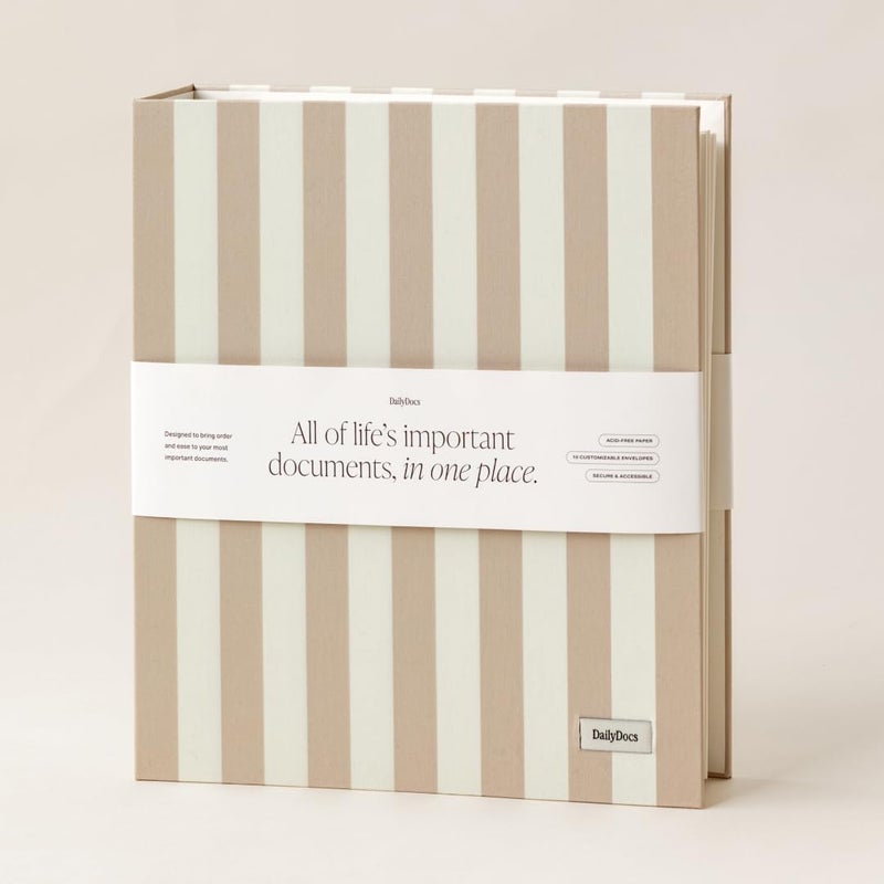 DailyDocs Document Organizer Binder â€“ Premium Linen Folder System with Full & Half-Page Envelopes for Important Papers, Passports, Birth Certificates & More - Image 1