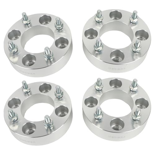 Kessocco 4x110mm Wheel Spacers 15 inch Wheel Spacers Adapters with M10x125 Studs 74mm Hub Bore for Yamaha Suzuki Honda Rancher Foreman Rincon 4pcs Silver