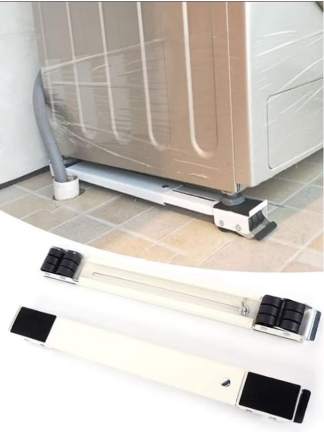 Generic - Refrigerator Stand - Multi-Purpose Mobile Washing Machine Base, Adjustable and Movable with Wheels, Ideal for Refrigerators, Washers and Dryers, Extendable Swivel Wheel Base, Heavy Duty Metal Base, Furniture and Heavy Appliance Base Stand, Suitable for Single Door and Double Door Refrigerators, Mounting Bracket with Control Brake, 500 IBS Load Capacity - Image 1