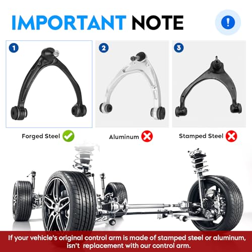 AEagle 10PCS Front Upper Control Arms for Escalade Chevy Silverado Avalanche Suburban Tahoe GMC Sierra Yukon 2007-2014 | w/Ball Joints Suspension Kit Replaces K80669 K700432 - Image 4