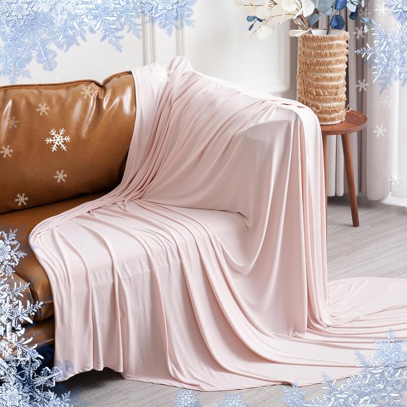 PHF Reversible Double Cooling Blanket Queen Size, Soft Arc-Chill Q-Max>0.5 Thin Summer Throw for Hot Sleepers,Breathable Lightweight Portable Silky Durable Single Layer for Home Office Travel Car,Pink - Image 1