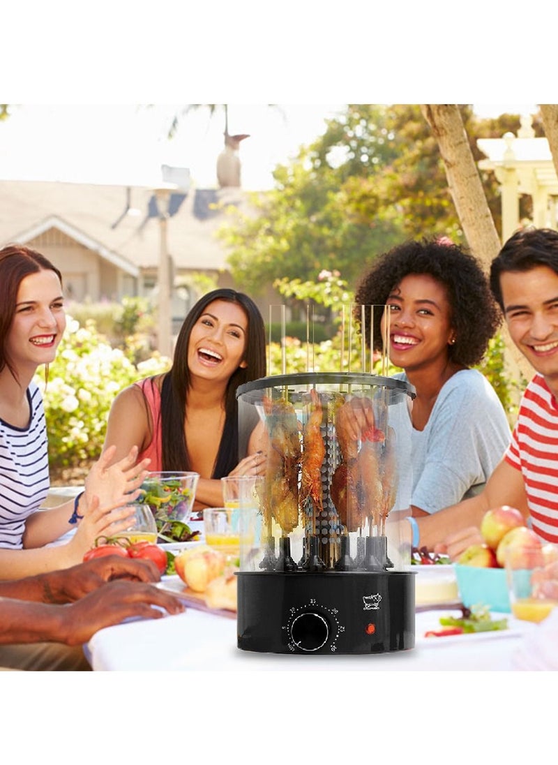 DUMBO - Electric 360° Automatic Rotating Smoke-free Grill BBQ Machine Timed 1100W TK-12D Black - Image 1