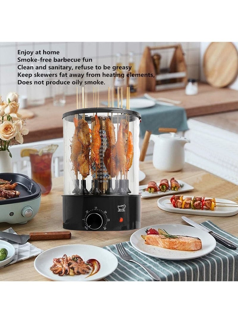 DUMBO - Electric 360° Automatic Rotating Smoke-free Grill BBQ Machine Timed 1100W TK-12D Black - Image 1