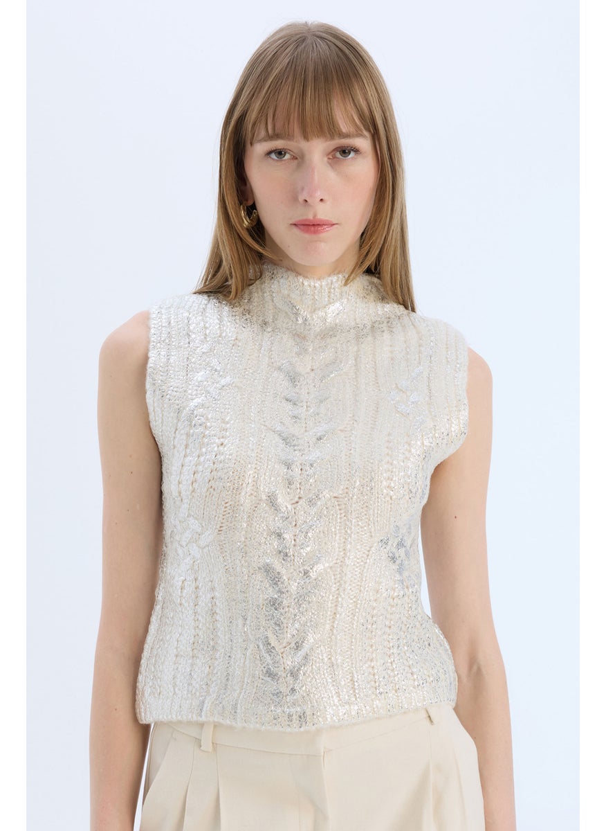DeFacto - Woman Regular Fit Half Turtleneck Shiny Knitted Pullover - Image 1