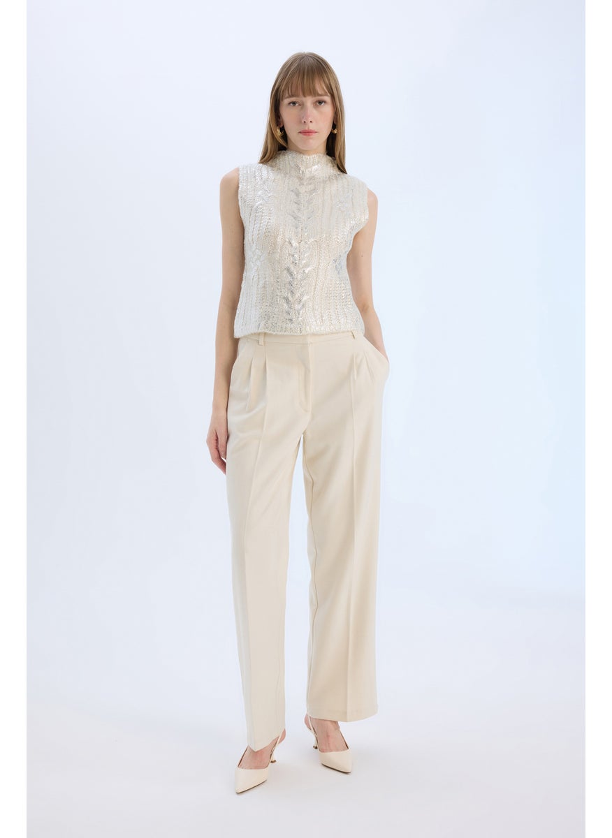 DeFacto - Woman Regular Fit Half Turtleneck Shiny Knitted Pullover - Image 1
