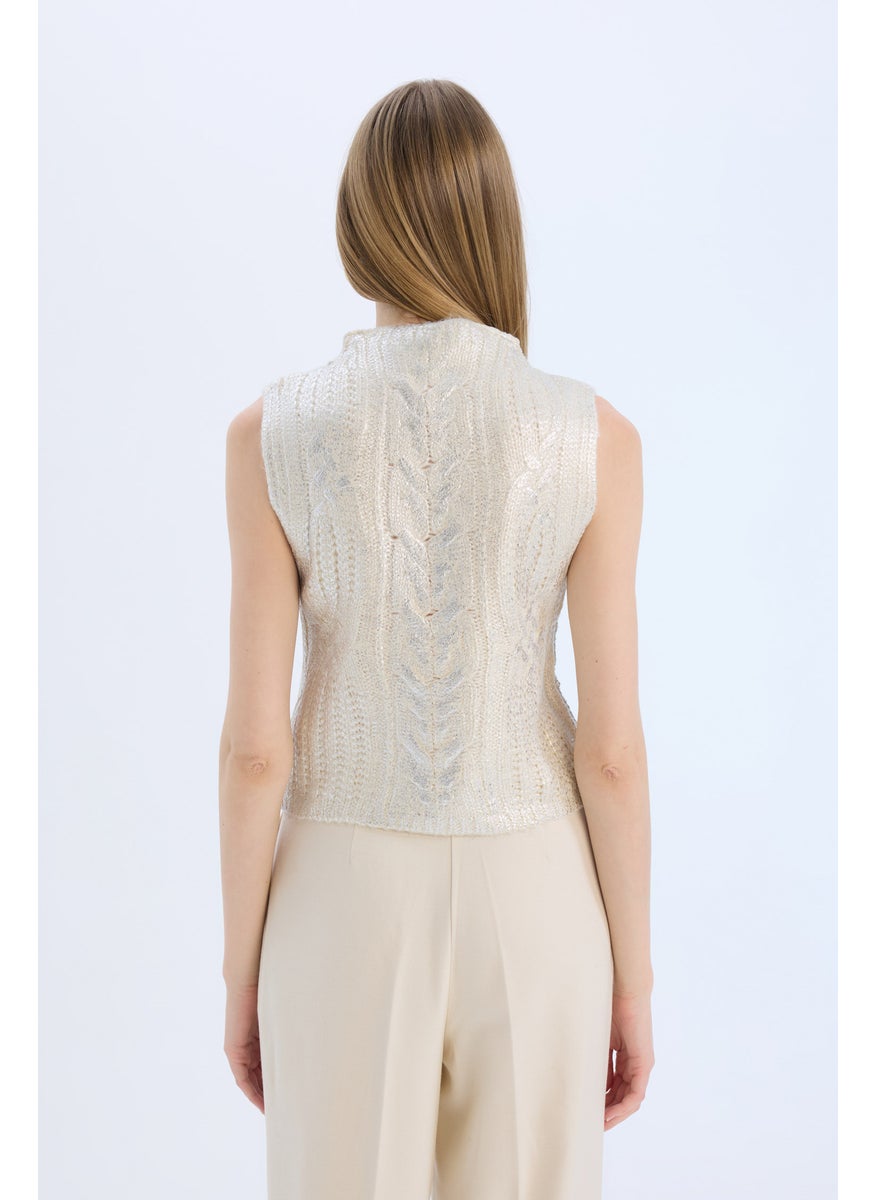 DeFacto - Woman Regular Fit Half Turtleneck Shiny Knitted Pullover - Image 1