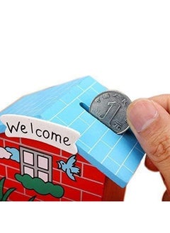 Home Buy Piggy Bank Farmhouse For Kids Wood House Animal Designs, Multi Color Perfect Return Gift For Kids Birthday Party (Set Of 9 Pic)  - Image 4