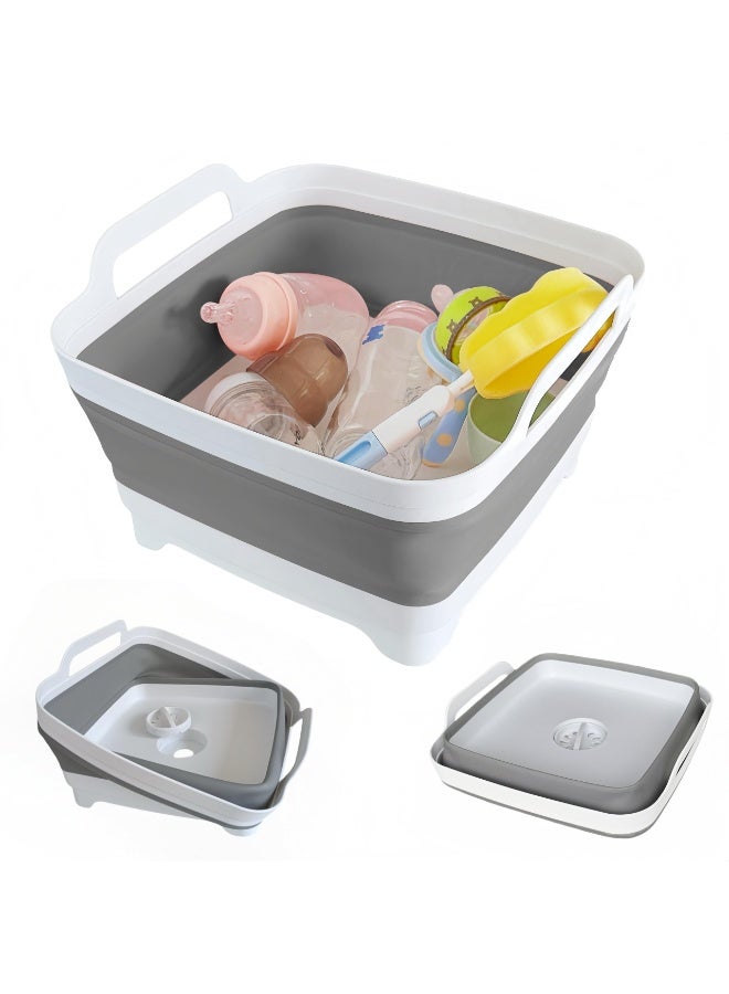 Bukela Collapsible Wash Basin for Baby Bottles - 2.4 Gallons Portable Wash Bin for RV Camping Sink, Space-Saving Dish Tub - Image 1