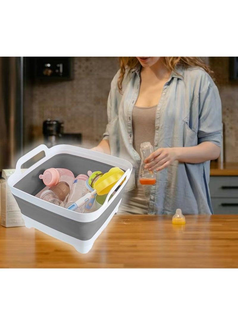 Bukela Collapsible Wash Basin for Baby Bottles - 2.4 Gallons Portable Wash Bin for RV Camping Sink, Space-Saving Dish Tub - Image 3