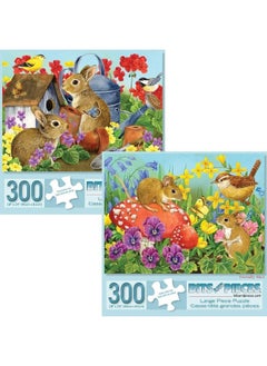 Bits and Pieces Bits and Pieces - Value Set of 2-300 Large Piece Jigsaw Puzzles for Adults â€“ 300 pc â€˜Bunniesâ€™ & â€˜Miceâ€™ Jigsaws by Artist Jane Maday - 18" x 24"  - Image 5
