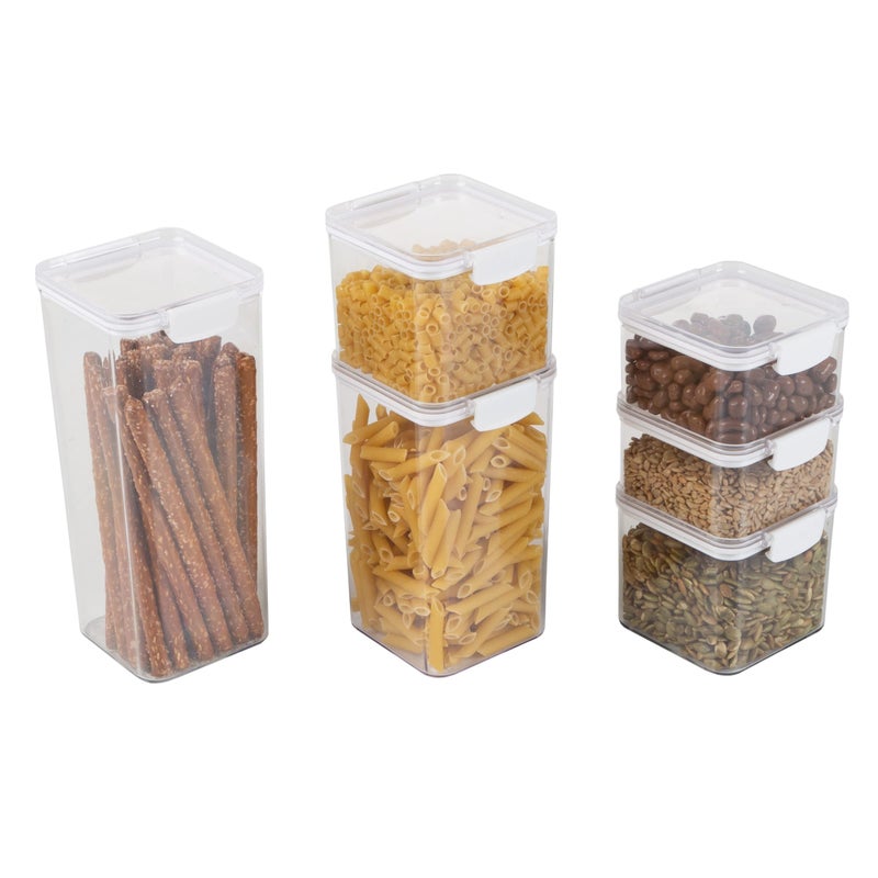 Home-Complete Food Storage Containers - 6-Piece Containers with Lids Set for Pantry Organization and Storage - Dry and Liquid Friendly Bins by Classic Cuisine - Image 3