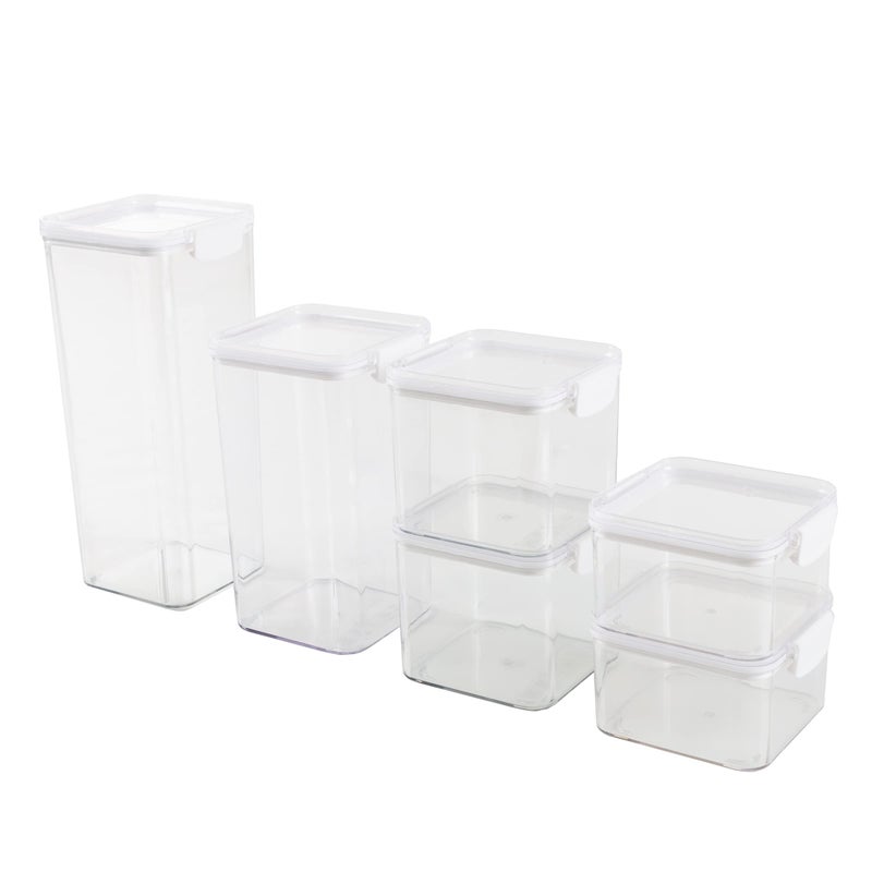 Home-Complete Food Storage Containers - 6-Piece Containers with Lids Set for Pantry Organization and Storage - Dry and Liquid Friendly Bins by Classic Cuisine - Image 1