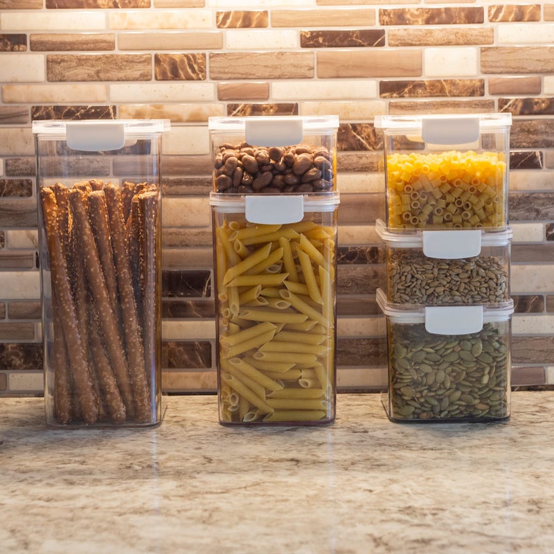 Home-Complete Food Storage Containers - 6-Piece Containers with Lids Set for Pantry Organization and Storage - Dry and Liquid Friendly Bins by Classic Cuisine - Image 5