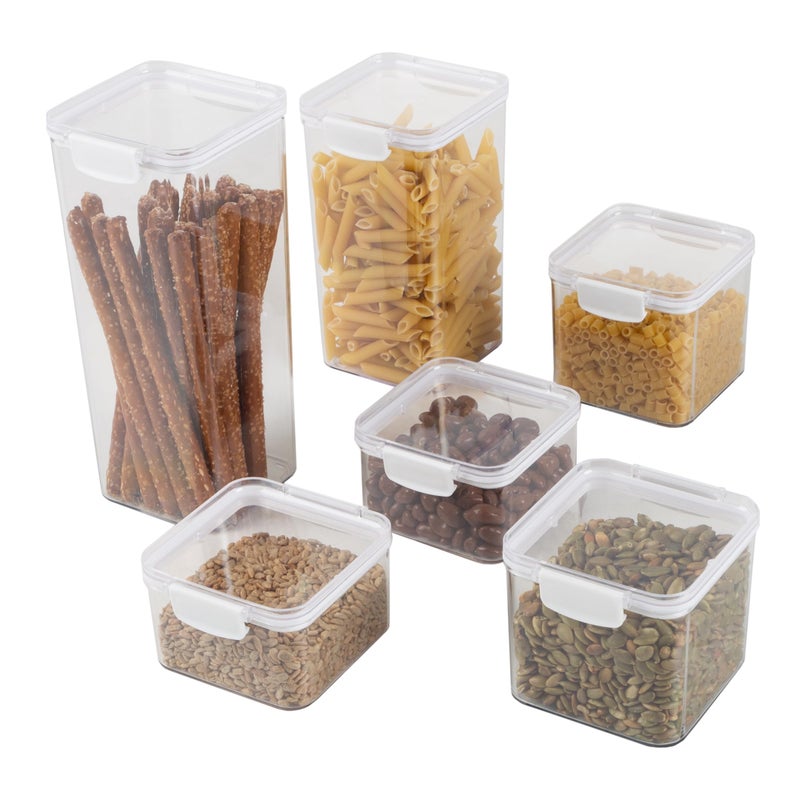 Home-Complete Food Storage Containers - 6-Piece Containers with Lids Set for Pantry Organization and Storage - Dry and Liquid Friendly Bins by Classic Cuisine - Image 4