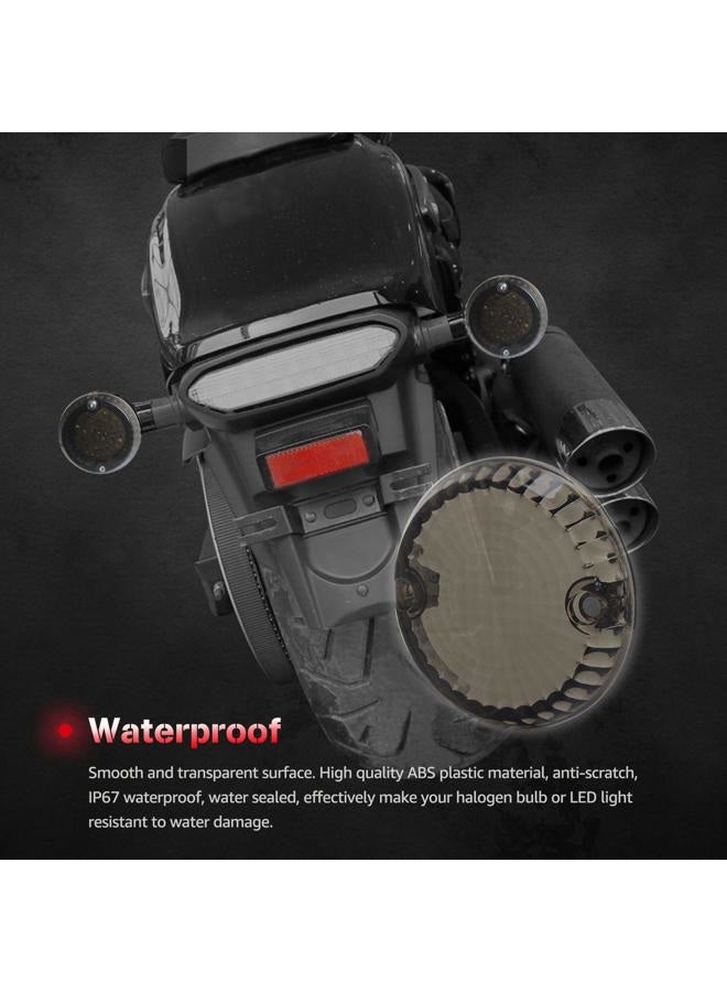 NTHREEAUTO 2.87 Inch Smoked Turn Signal Lens Cover Compatible with Kawasaki Vulcan, W650, Zephyr, Eliminator, Yamaha - Image 3