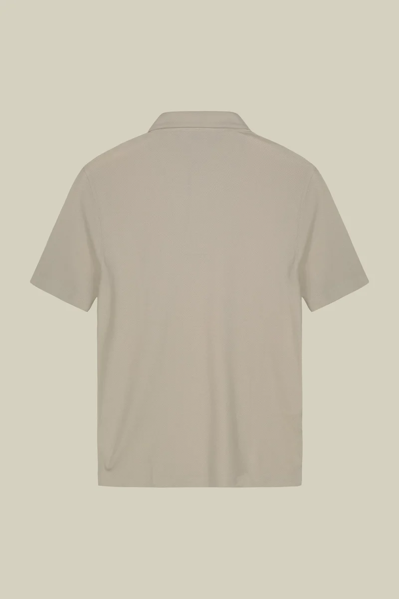 Doppelganger White Men's short-sleeved polo shirt in honeycomb pure cotton - Off White for Men | Best Price UAE
