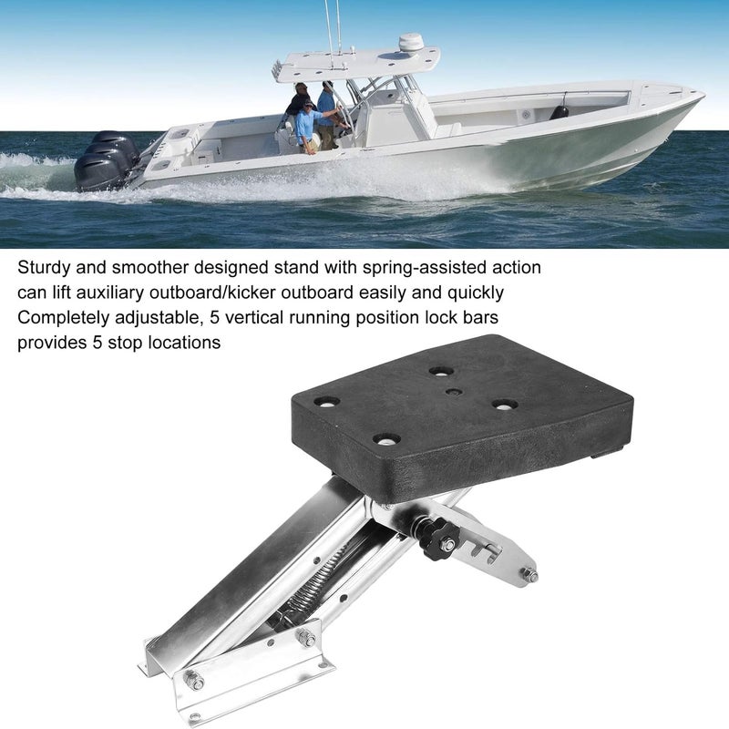 woobles Outboard Motor Mount Boat Motor Stand Bracket Outboard Mounting 304 Stainless Steel Accessory 25HP 110 lbs for 2‑Stroke Outboard Engine - Image 3
