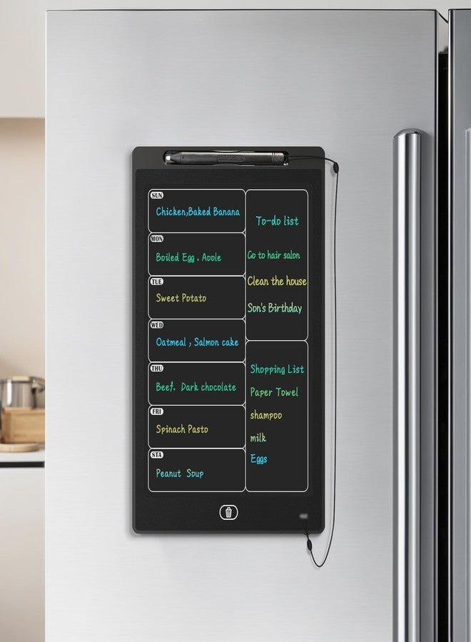 onbuwws Magnetic Weekly Chore Chart for Adults, 9.8”×6.7” Small to Do List Dry Erase Board for Fridge Grocery Shopping Kitchen Menu Planning Whiteboard Refrigerator Digital Notepad Blackboard Meal Planner - Image 1