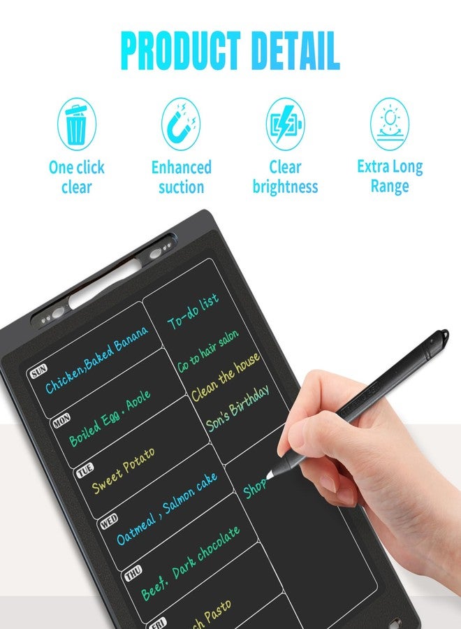onbuwws Magnetic Weekly Chore Chart for Adults, 9.8”×6.7” Small to Do List Dry Erase Board for Fridge Grocery Shopping Kitchen Menu Planning Whiteboard Refrigerator Digital Notepad Blackboard Meal Planner - Image 2