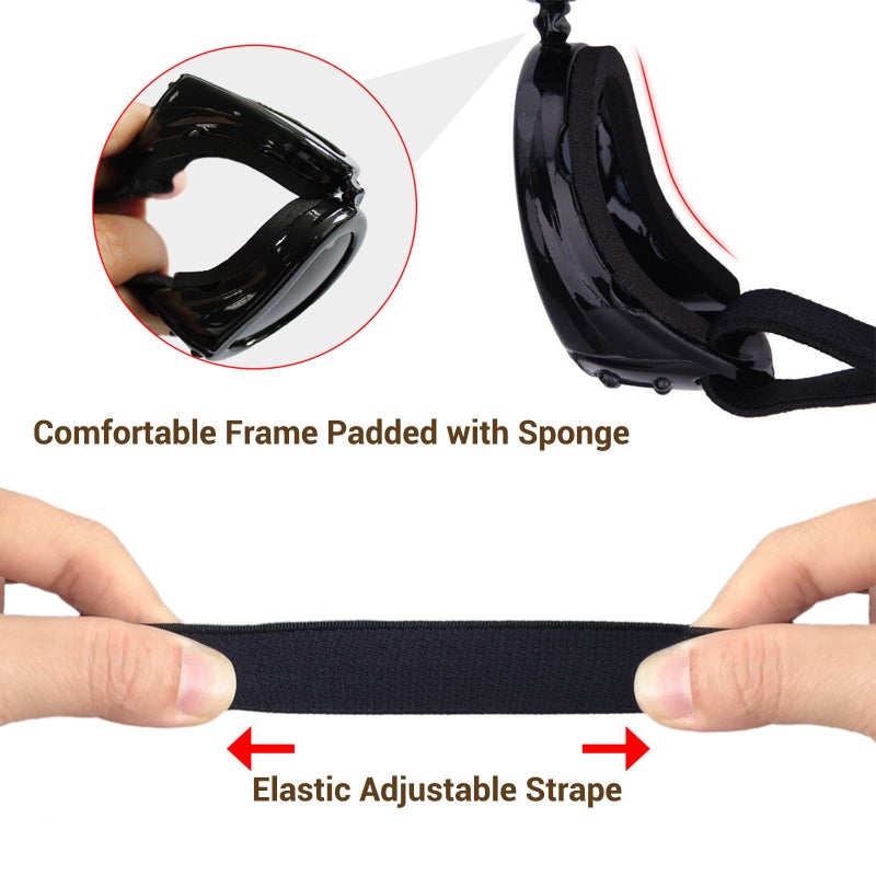 PETLESO Dog Sunglasses Small Breed, UV Protection Small Dog Goggles, Wind Dust Proof Small Goggles with Adjustable Straps, Black - Image 4