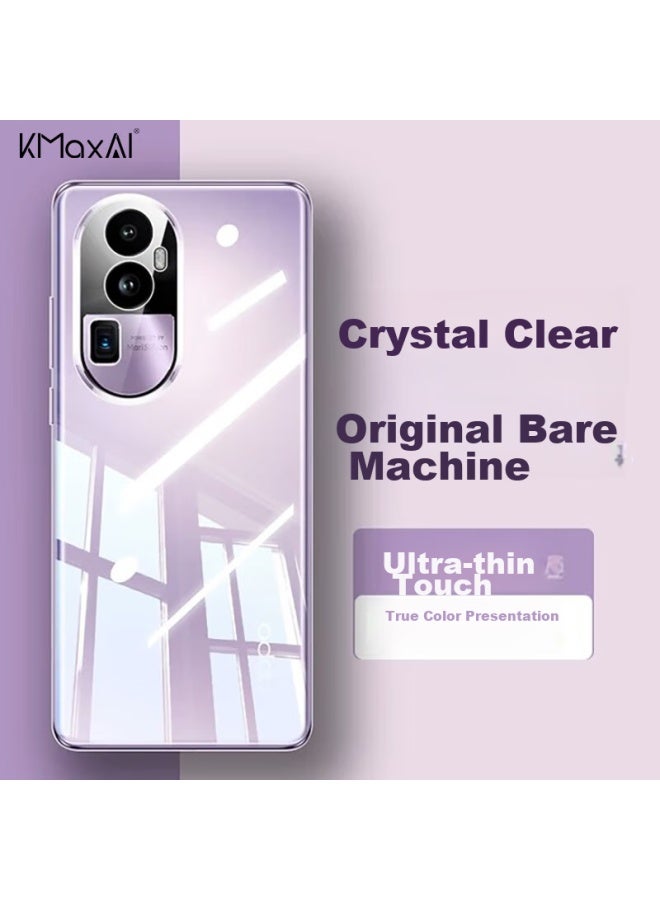 Kmaxai غطاء هاتف لـ Oppo Reno10 Pro+، غطاء واقي فائق الرقة، حماية كاملة للعدسة، مقاوم للخدش، مضاد للصدمات، غطاء ناعم شفاف بسيط من TPU، شفاف - Image 1