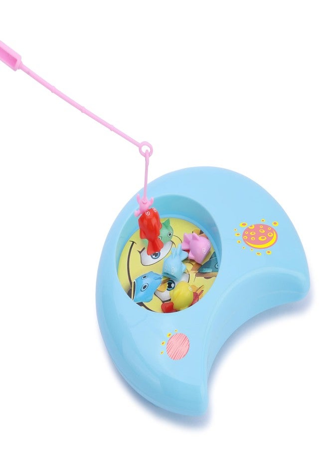 Little B Kids Fish Magnetic Fishing Game Toy | Rotating Fishing Pond with Colorful Fish & Magnetic Rod | Fun Educational Toy for Boys & Girls Indoor Playset (Moon_Shape) - Image 2