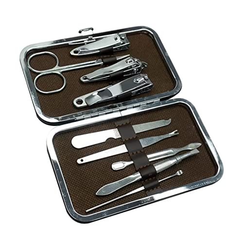 Adbeni Manicure Kit, Pedicure Tools for Feet, Nail Clipper, Ear Pick Tweezers, Manicure Pedicure Set for Women and Men,9in1 Black - Image 1