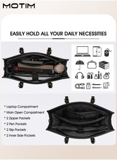 Motim Leather Laptop Bag for Women with Multiple Compartments, Large Capacity 15.6 Inch, Versatile Business Messenger Bag Shoulder Bag, Waterproof Computer Bag, Business Briefcase for Travel Office Work  - Image 5