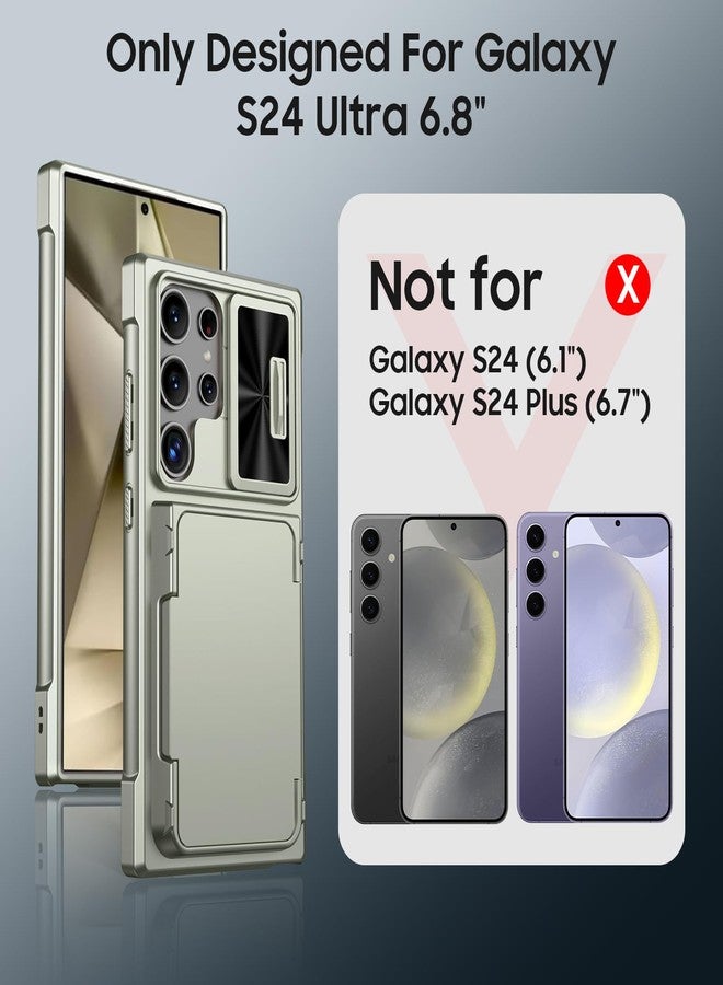 جراب GooseBox لهاتف Samsung Galaxy S24 Ultra مع حامل بطاقات RFID وغطاء كاميرا وحامل، جراب كامل مقاوم للصدمات لهاتف S24 Ultra مقاس 6.8 بوصة 2024-Champagne Primary Titanium (مُحسّن) - Image 2