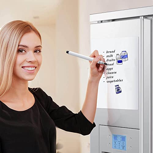 Awestuffs Magnetic Whiteboard Sheet for Fridge/Office/Metal Wardrobe - Stain Resistant Dry Erase Flexible Writing Whiteboard Sheet with 2 Marker Pens [31 x 23 cm] (White) (Medium) - Image 3