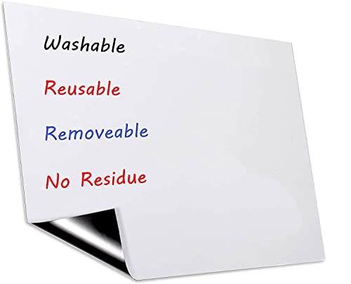Awestuffs Magnetic Whiteboard Sheet for Fridge/Office/Metal Wardrobe - Stain Resistant Dry Erase Flexible Writing Whiteboard Sheet with 2 Marker Pens [31 x 23 cm] (White) (Medium) - Image 4