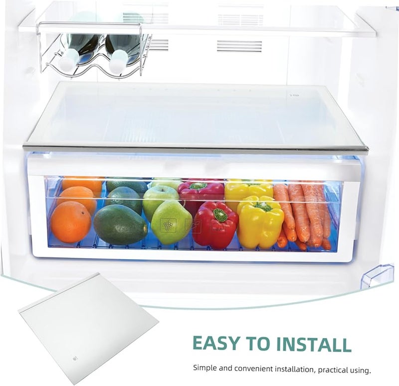 رفرف ثلاجي من الزجاج المقسى 30x27 سم منظف تخزين الثلاجة ملحق الفريزر - Image 4