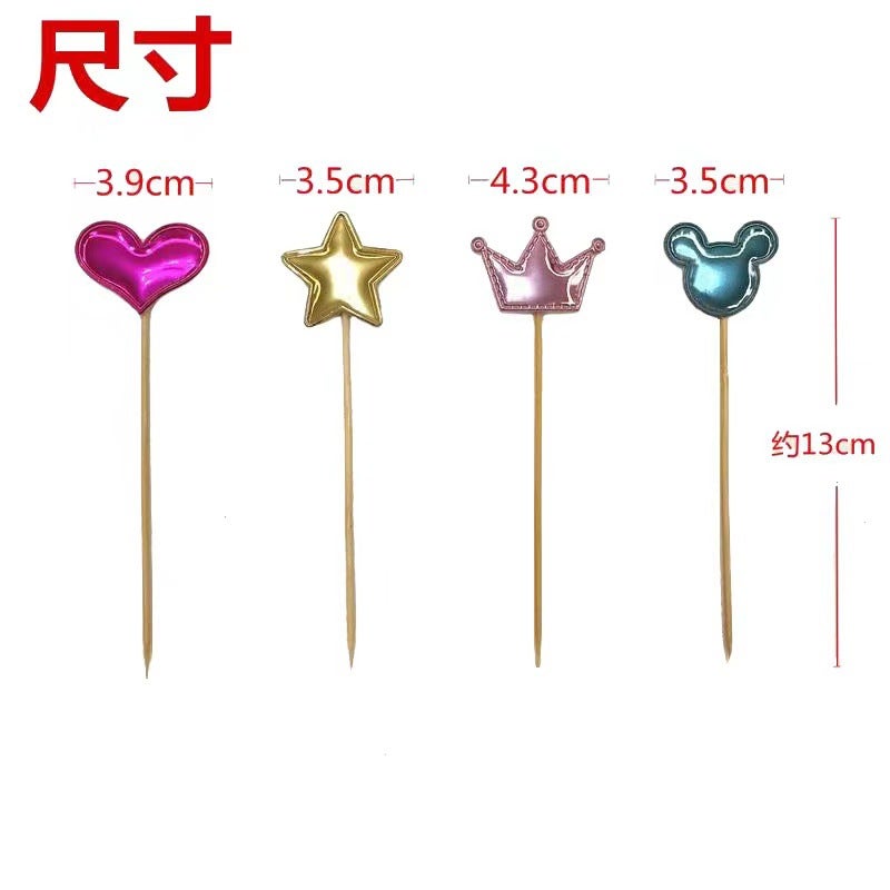 100 Pu Card Love Five-Pointed Star Crown Cake Decoration Plug-In Baking Party Dessert Price - Image 4
