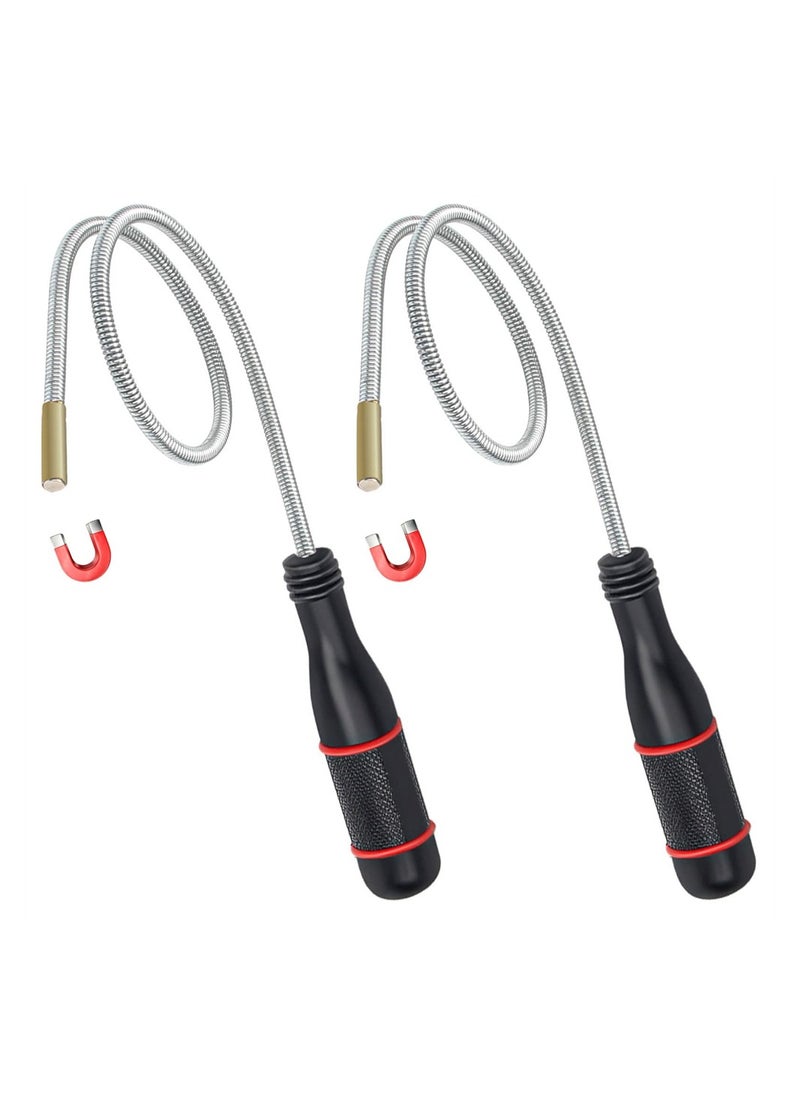 SYOSI Magnetic Pick-Up Tools, 2 Pack Bendable and Flexible Magnet Tool, 24 Inch Versatile Magnet Sweeper for Difficult-to-Reach Home Sink Drains, Car Keys, Bolts, Screws  - Image 1