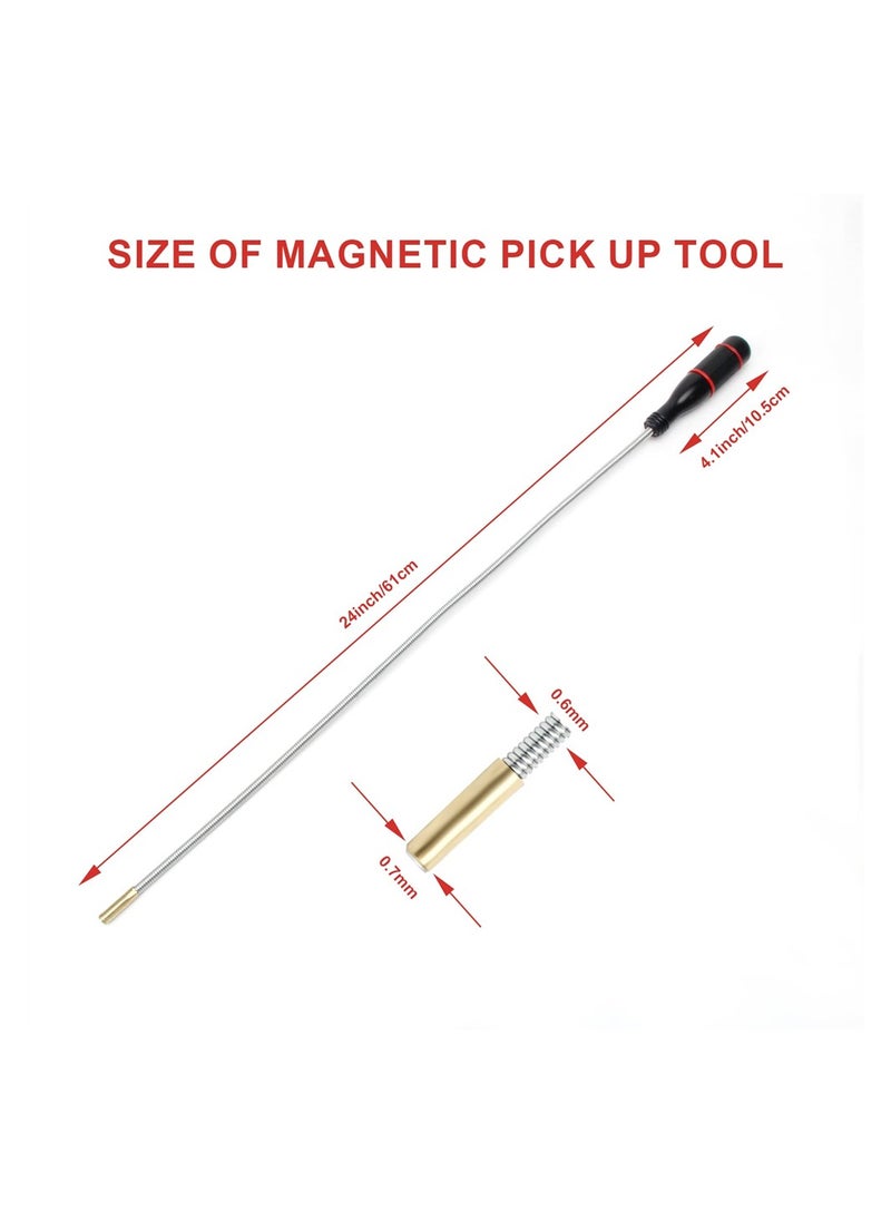 SYOSI Magnetic Pick-Up Tools, 2 Pack Bendable and Flexible Magnet Tool, 24 Inch Versatile Magnet Sweeper for Difficult-to-Reach Home Sink Drains, Car Keys, Bolts, Screws  - Image 2