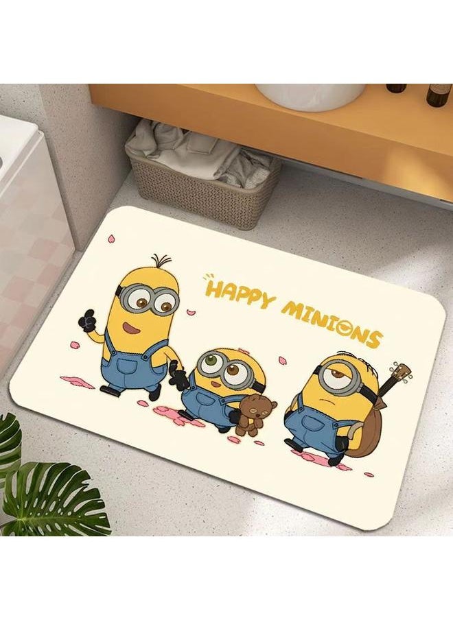 Bluejw Cartoon Minions Bathroom Mat Soft Diatom Mud Entrance Door Mat Water Absorbent Quick-drying Dirty Resistant Door Mat  - Image 2