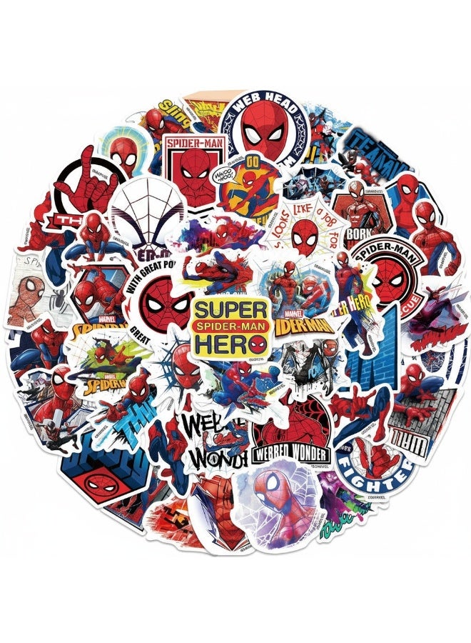 50 Pcs Spider-Man Cartoon Stickers for Teen Water Bottle, Waterproof, Vinyl Decal for Kids Adult Girl Laptop, Skateboard, Phone, Guitar, Travel, Case, Bike Decoration - Image 4
