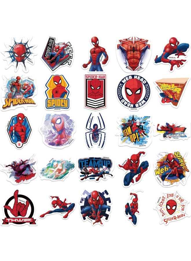 50 Pcs Spider-Man Cartoon Stickers for Teen Water Bottle, Waterproof, Vinyl Decal for Kids Adult Girl Laptop, Skateboard, Phone, Guitar, Travel, Case, Bike Decoration - Image 2