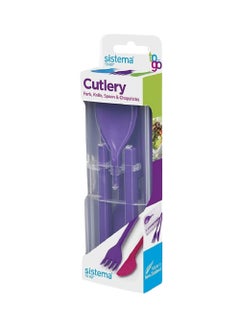 sistema Sistema Cutlery To Go :Travel-Ready, Lunch Box Essential , BPA-Free & On-the-Go, Purple , Made In New Zealand  - Image 1