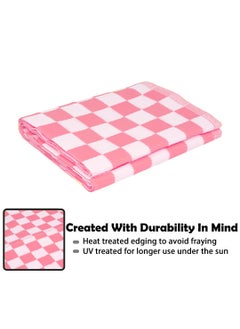 Hometail Hometail Plastic Mat Chatai for Sleeping Bedroom Balcony Park Yoga Picnic Rectugler Design Free Carry Bag Pink White Chatai 9x6 Feet  - Image 4