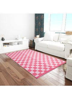 Hometail Hometail Plastic Mat Chatai for Sleeping Bedroom Balcony Park Yoga Picnic Rectugler Design Free Carry Bag Pink White Chatai 9x6 Feet  - Image 2