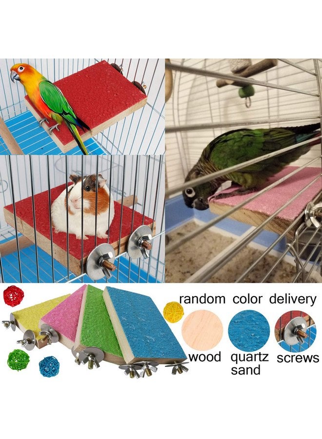Hamiledyi Bird Perch Stand, 12PCS Wood Parrot Perch Stand Platform, Paw Grinding Rough-surfaced Parakeet Cage Accessories Exercise Toy for Budgies Conure Cockatiel Hamster (Random Color) - Image 3