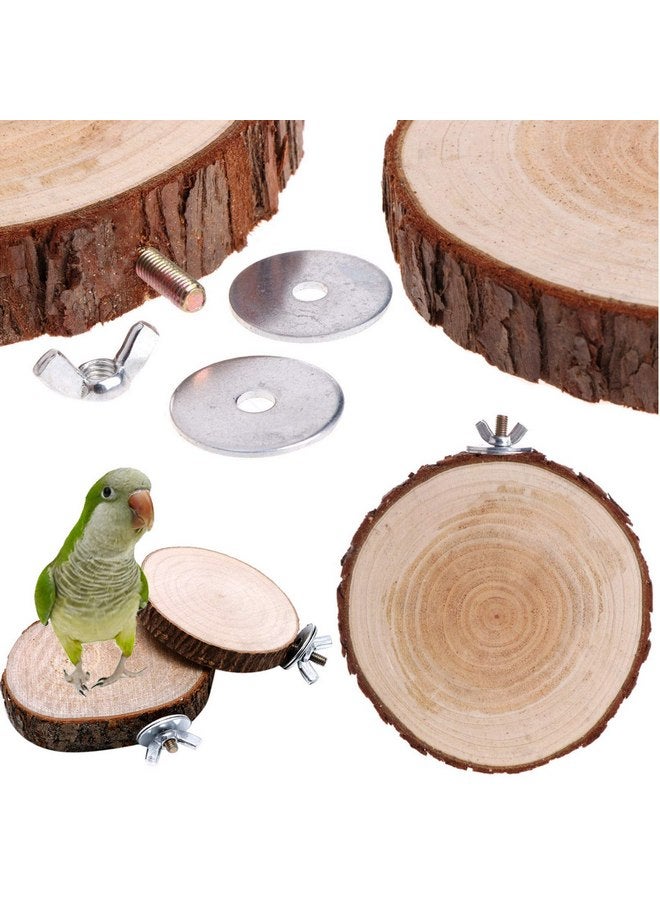 Hamiledyi Bird Perch Stand, 12PCS Wood Parrot Perch Stand Platform, Paw Grinding Rough-surfaced Parakeet Cage Accessories Exercise Toy for Budgies Conure Cockatiel Hamster (Random Color) - Image 4