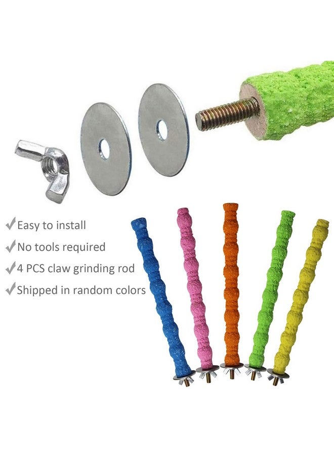 Hamiledyi Bird Perch Stand, 12PCS Wood Parrot Perch Stand Platform, Paw Grinding Rough-surfaced Parakeet Cage Accessories Exercise Toy for Budgies Conure Cockatiel Hamster (Random Color) - Image 2