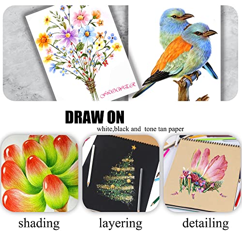 KALOUR Professional Colored Pencils,Set of 120 Colors,Artists Soft Core with Vibrant Color,Ideal for Drawing Sketching Shading,Coloring Pencils for Adults Artists Beginners - Image 5