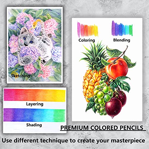 KALOUR Professional Colored Pencils,Set of 120 Colors,Artists Soft Core with Vibrant Color,Ideal for Drawing Sketching Shading,Coloring Pencils for Adults Artists Beginners - Image 4