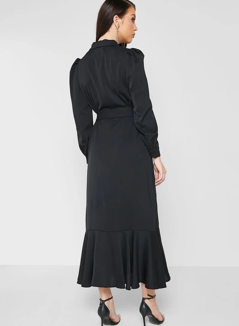 Khizana Button Down Soft Belted Dress