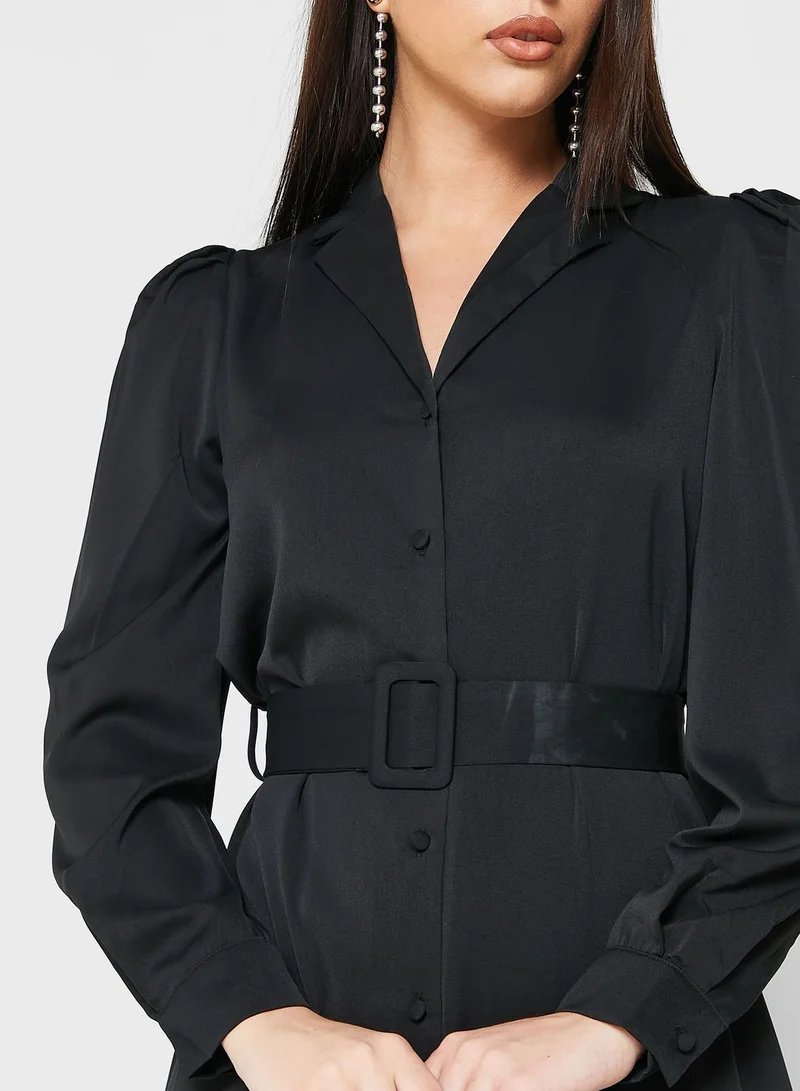 Khizana Button Down Soft Belted Dress