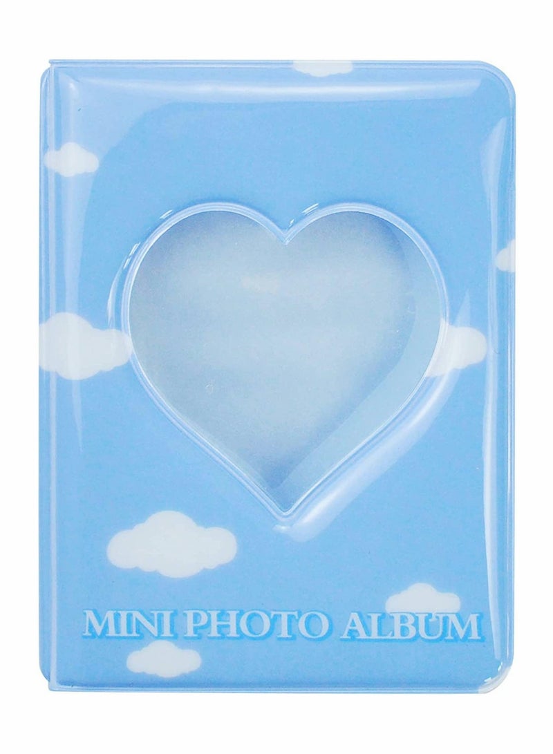 3 Inch Mini Heart-Shaped Photo Album Binder - Kpop Card Holder for Photos, ID & Business Cards, 40 Pockets - Image 1